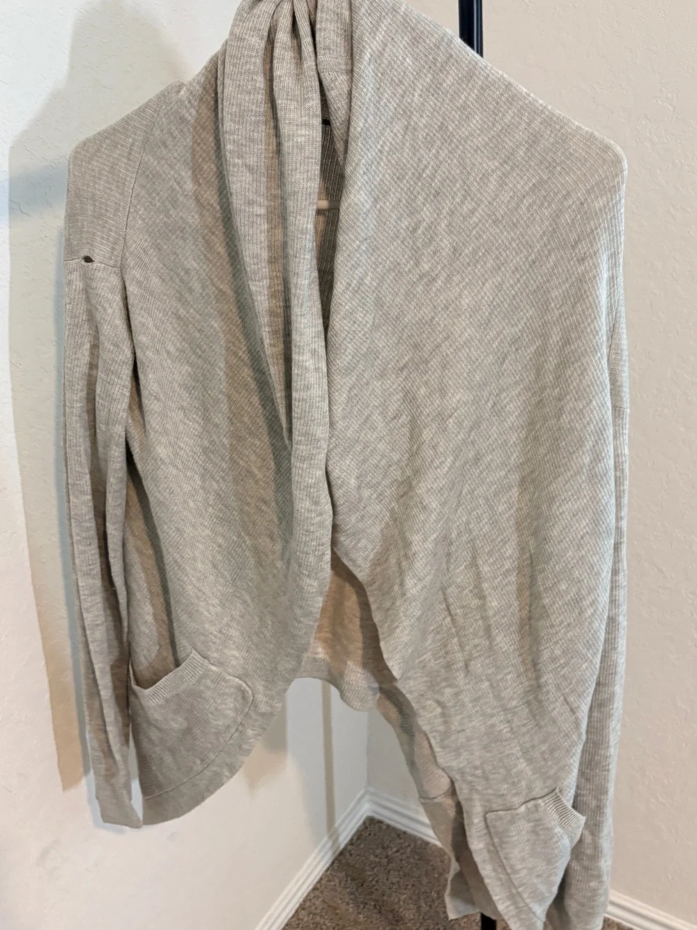 lululemon athletica Lightweight Open-Front Shawl Cardigan in Light Cream